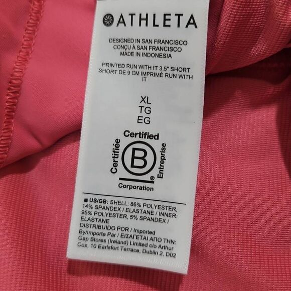 NWOT Athleta printed run with it 3.5 in short women's XL Pink Purple Painted Ene - Picture 3 of 9